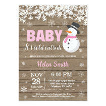 Baby its Cold Outside Snowman Girl Baby Shower Invitation