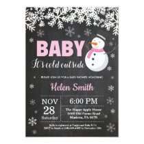 Baby its Cold Outside Snowman Girl Baby Shower Invitation