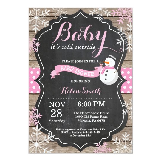 Baby Its Cold Outside Snowman Shower Invitation Zazzle