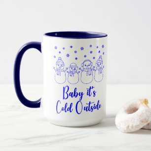Baby It's Cold Outside Snowmen Snowing Christmas Mug