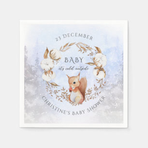 Baby It's Cold Outside Squirrel Winter Baby Shower Napkins