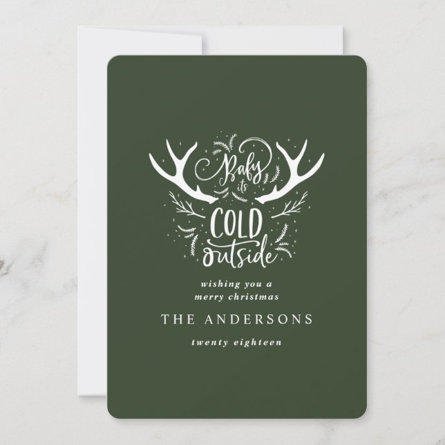 Baby it's cold outside stag Christmas Holiday Card (Front)