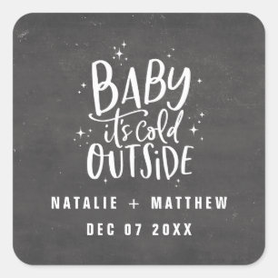 Baby it's cold outside stag Christmas Holiday Square Sticker