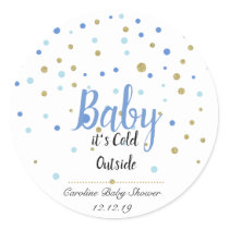 baby its cold outside stickers - blue