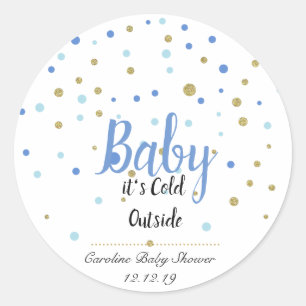 baby its cold outside stickers - blue