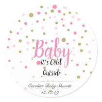 baby its cold outside stickers - pink