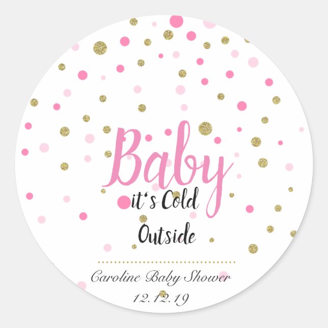 baby its cold outside stickers - pink (Front)