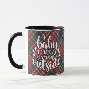 Baby Its Cold Outside Tartan Holiday Mug