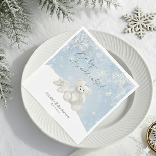 Baby, It's Cold Outside Teddy Bear Winter Accent Napkins