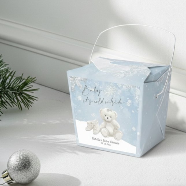Baby, It's Cold Outside Teddy Bear Wonderland  Favor Boxes (Creator Uploaded)