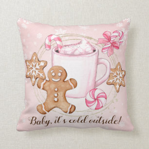Baby its cold outside throw pillow