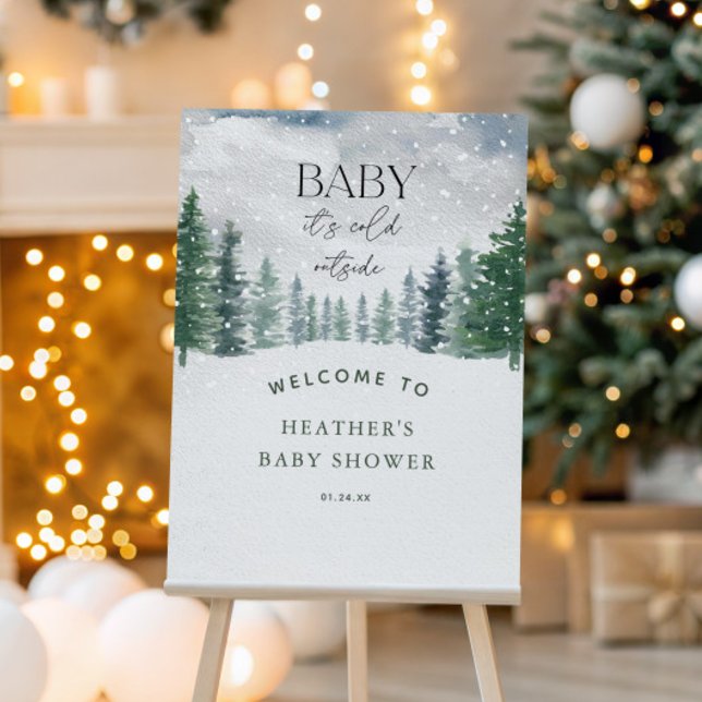 Baby It's Cold Outside Tree Baby Shower Welcome Foam Board (Creator Uploaded)