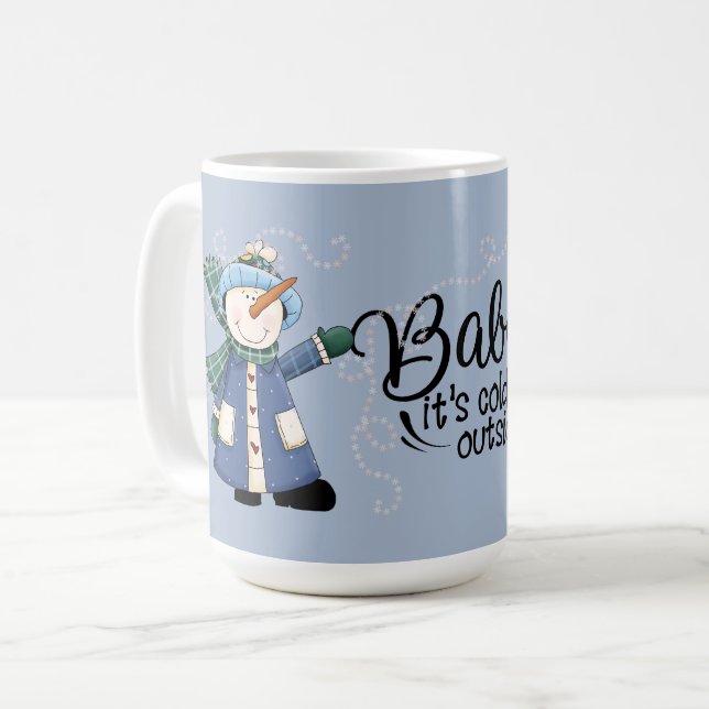 Baby It's Cold Outside - Two Country Snowmen Coffee Mug (Front Left)
