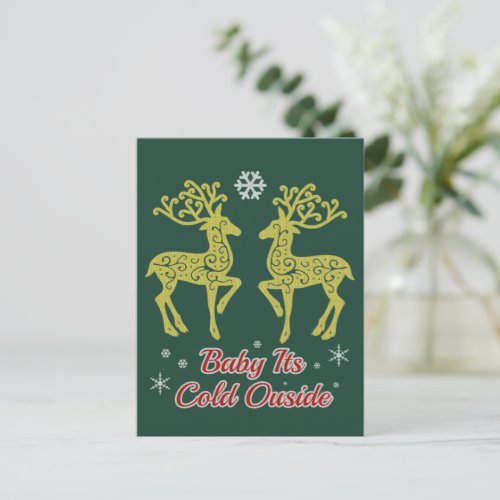 Baby Its Cold Outside Ugly Sweater Postcard