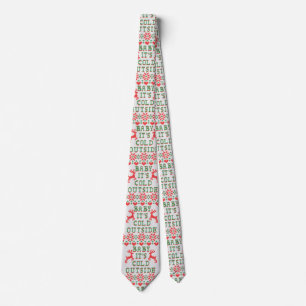 Baby It's Cold Outside Ugly Sweater Style Neck Tie