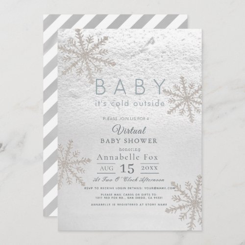 Baby Its Cold Outside Virtual Baby Shower Invitation