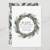 Baby it's cold outside watercolor  baby shower announcement (Front/Back)