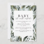 Baby it's cold outside watercolor  baby shower announcement (Back)
