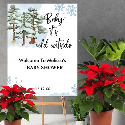Baby its cold outside welcome baby shower  foam board