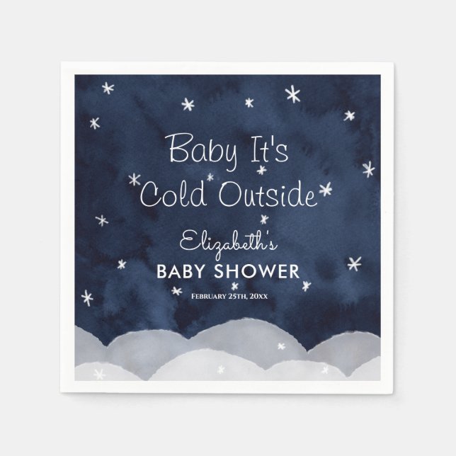Baby It's Cold Outside Whimsical Baby Shower  Napkins (Front)