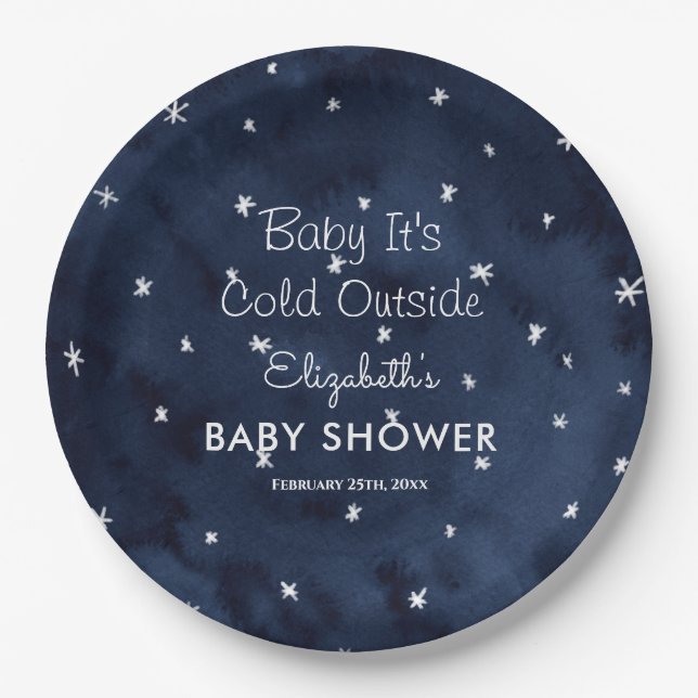 Baby It's Cold Outside Whimsical Baby Shower   Paper Plates (Front)