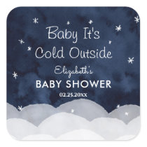 Baby It's Cold Outside Whimsical Baby Shower    Square Sticker