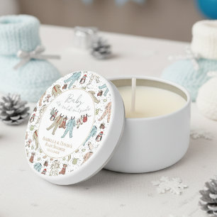 Baby Its Cold Outside White Winter Baby Shower Mini Candle Favors