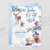 Baby It's Cold Outside Winter Animals Baby Shower Invitation