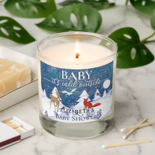 Baby It's Cold outside Winter Animals Baby Shower Scented Candle