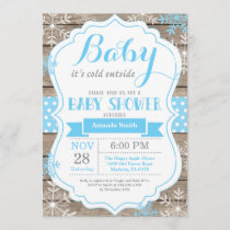 Baby Its Cold Outside Winter Baby Boy Shower Invitation