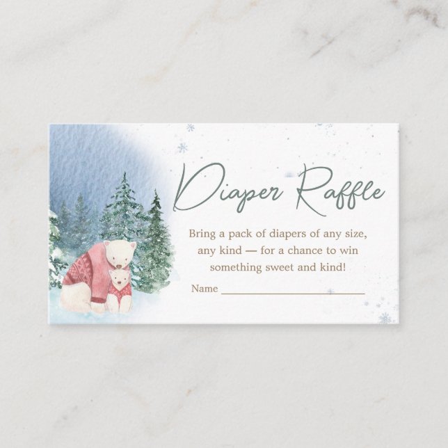 Baby It's Cold Outside Winter Baby Diaper Raffle Enclosure Card (Front)