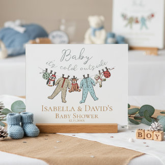 Baby Its Cold Outside Winter Baby Shower Acrylic Sign