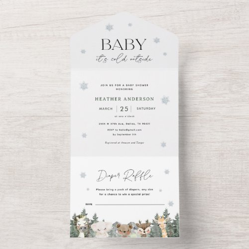 Baby Its Cold Outside Winter Baby Shower All In One Invitation