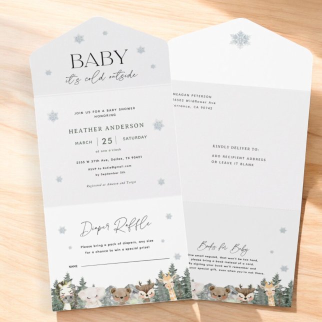 Baby It's Cold Outside Winter Baby Shower All In One Invitation (Creator Uploaded)
