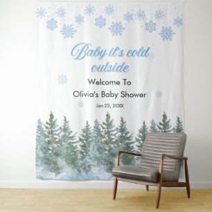 Baby It's Cold Outside Winter Baby Shower Backdrop