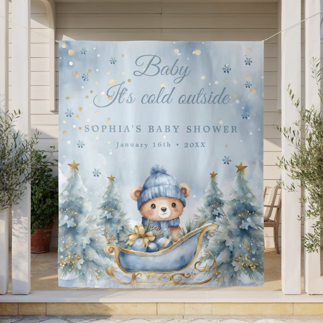 Baby It's Cold Outside Winter Baby Shower Backdrop (Creator Uploaded)
