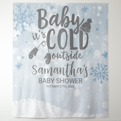 Baby Its Cold Outside Winter Baby Shower Backdrop