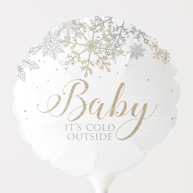 Baby It's Cold Outside Winter Baby Shower Balloon (Front)