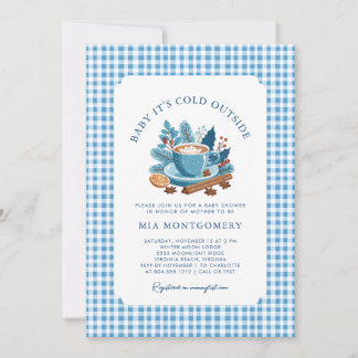 Baby It's Cold Outside Winter Baby Shower - Blue Invitation