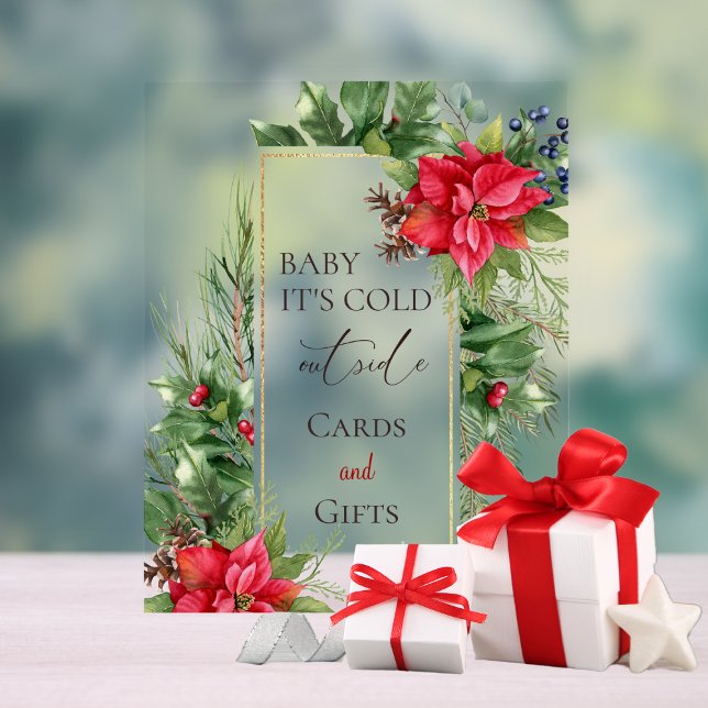 Baby Its Cold Outside Winter Baby Shower Favor Acrylic Sign (Creator Uploaded)