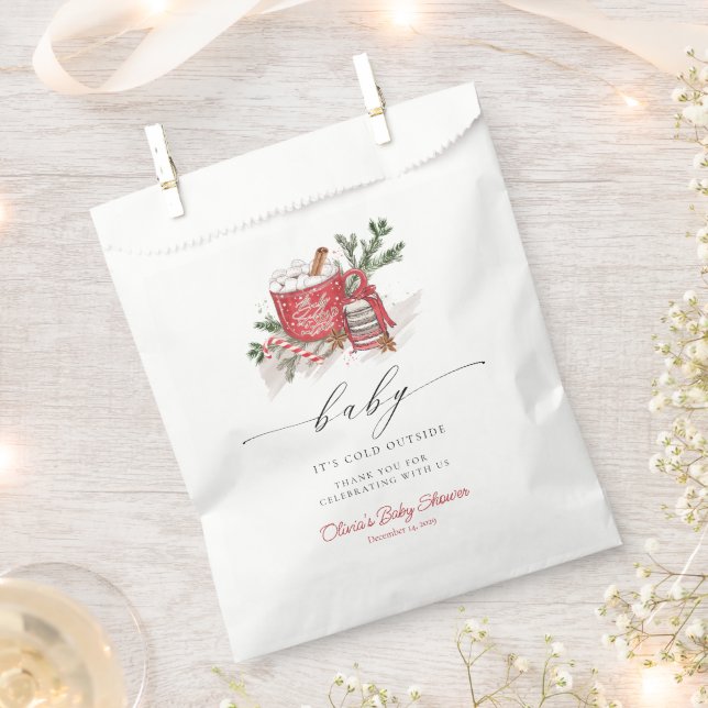 Baby Its Cold Outside Winter Baby Shower  Favor Bag (Clipped)