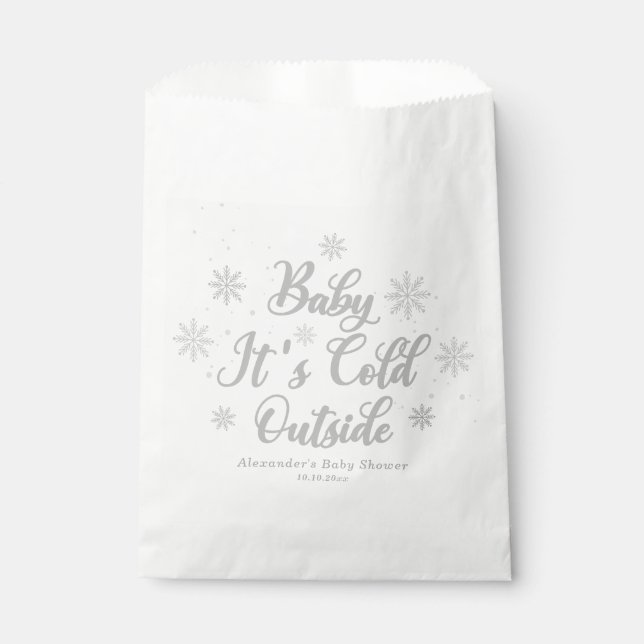 Baby It's Cold Outside Winter Baby Shower Favor Bag (Front)