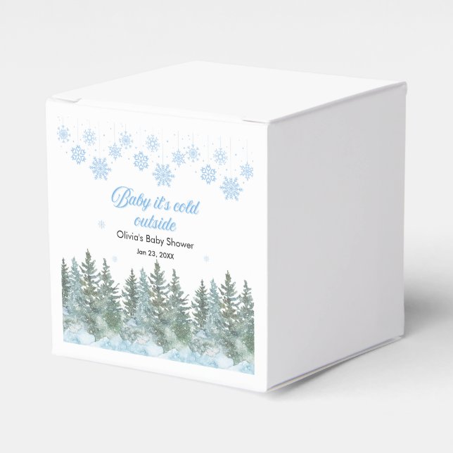 Baby It's Cold Outside Winter Baby Shower Favor Boxes (Front Side)