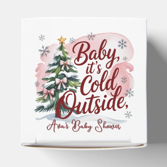 Baby, It's Cold Outside Winter Baby Shower  Favor Boxes (Top)