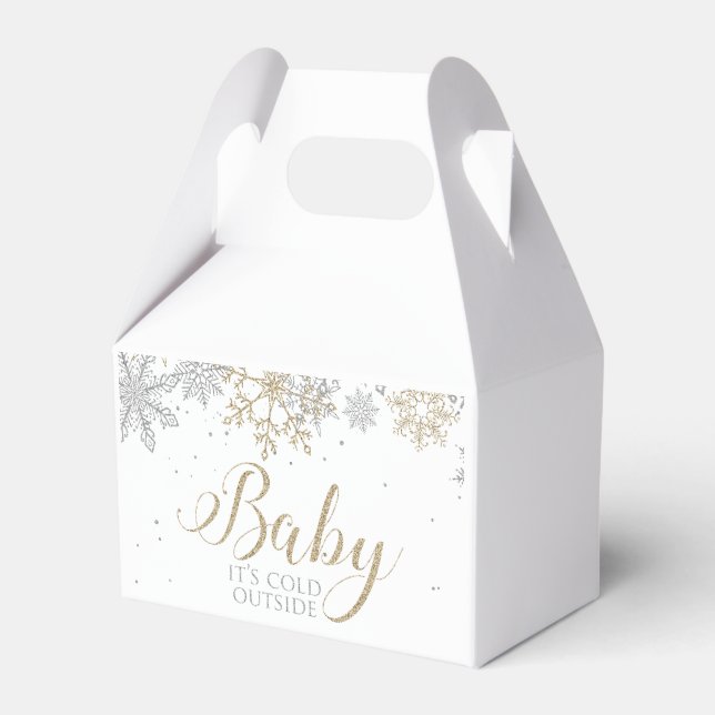 Baby It's Cold Outside Winter Baby Shower Favor Boxes (Front Side)