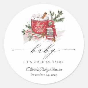 Baby It's Cold Outside Winter Baby Shower Favor Classic Round Sticker