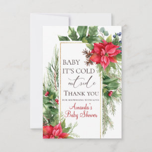 Baby Its Cold Outside Winter Baby Shower Favor Thank You Card