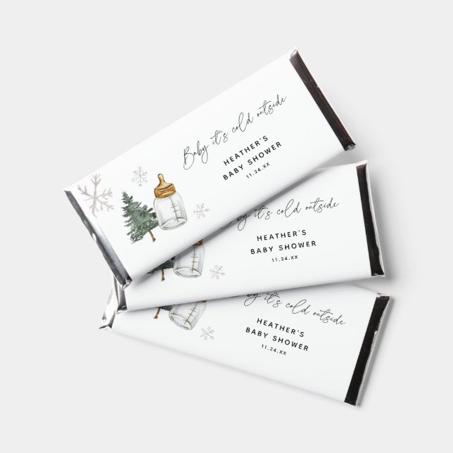 Baby It's Cold Outside Winter Baby Shower Favors Hershey Bar Favors (Front)