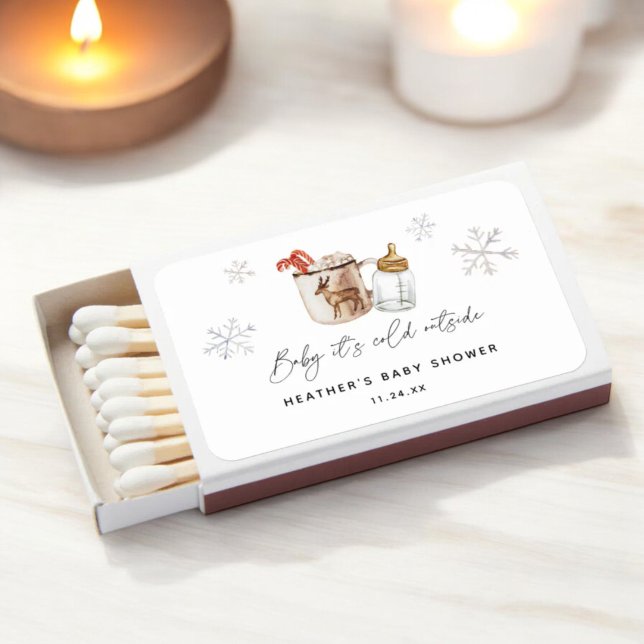 Baby It's Cold Outside Winter Baby Shower Favors Matchboxes (Creator Uploaded)