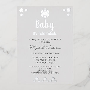 Baby It's Cold Outside Winter Baby Shower Foil Invitation